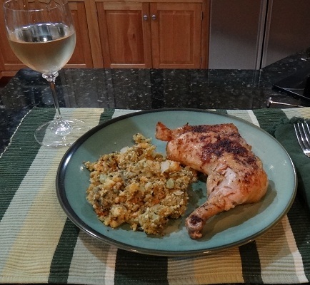 Roast Chicken with Oyster Cornbread Stuffing